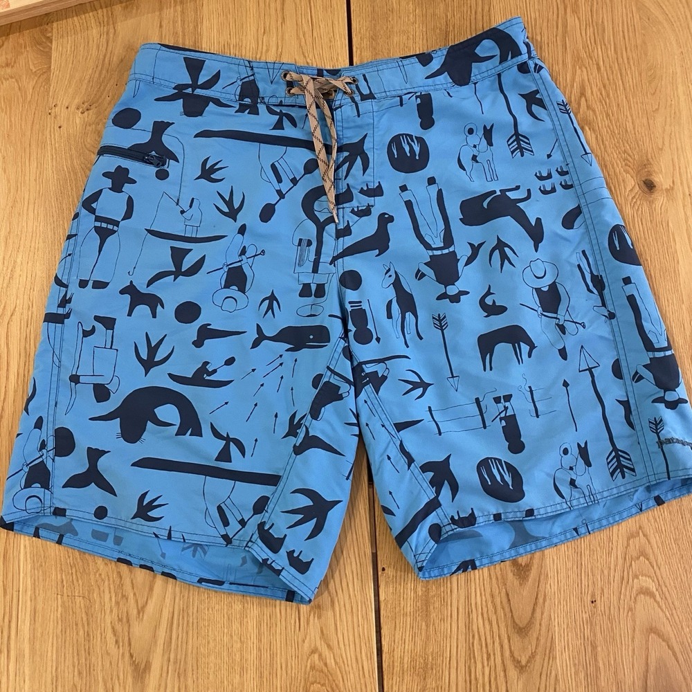 patagonia hydropeak board shorts Men's 34 Blue Southwest Surf Print AOP Quickdry
